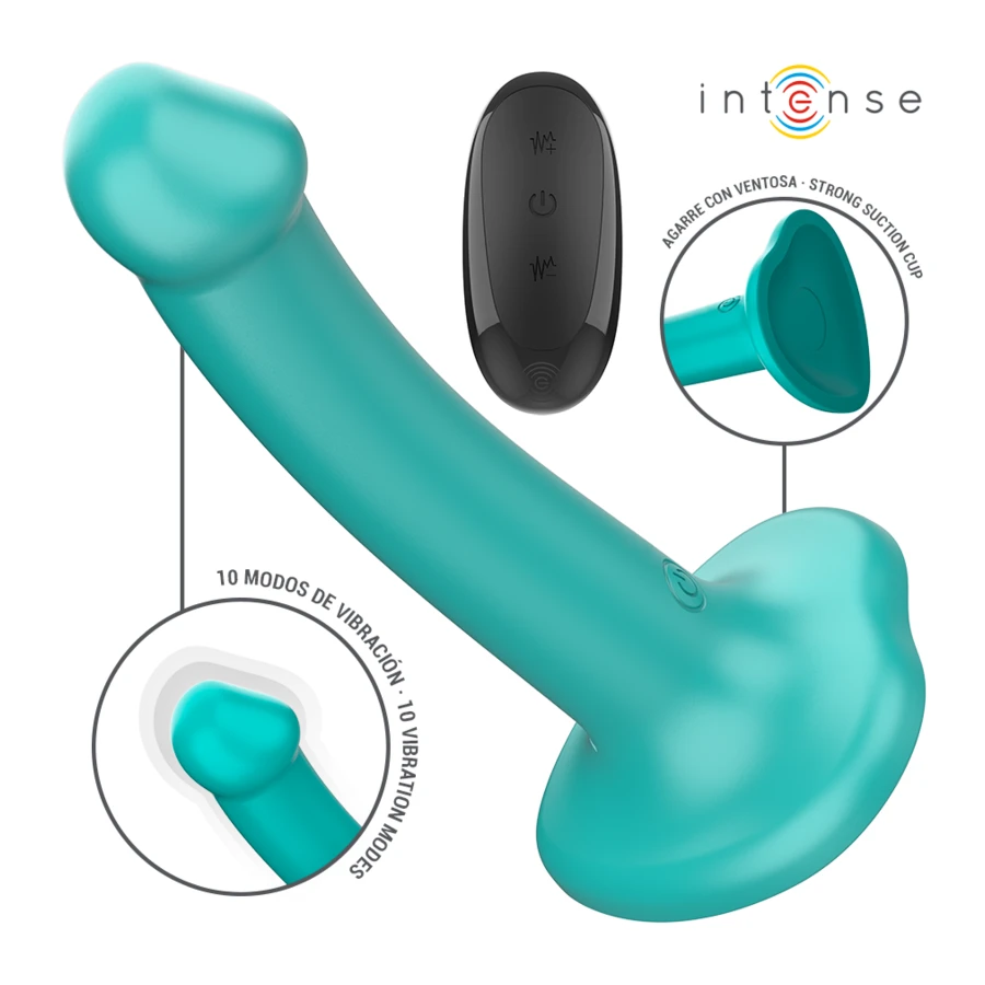 INTENSE - KATIE VIBRATORE CON VENTOSA 10 VIBRAZIONI TELECOMANDO BLU